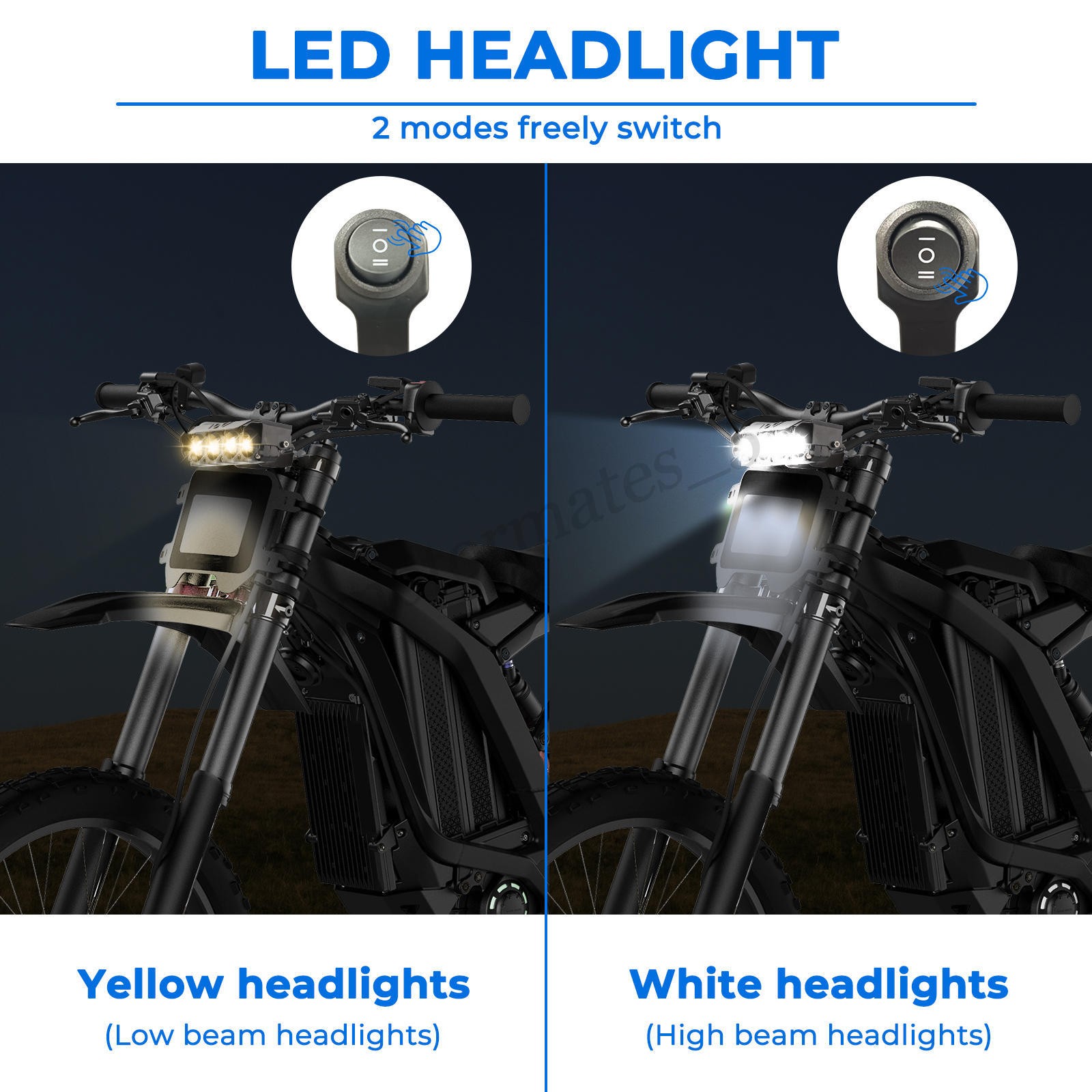 LED Headlight Switch Kit For Talaria MX3 MX4 Sur-Ron Segway X260 – High/Low Beam