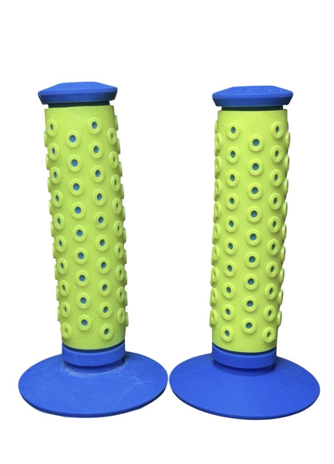 Oakley B-1B BMX Handlebar Grips Pair, Rubber Slip-On, Blue/Green