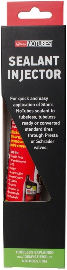 Stan’s No Tubes Tire Sealant Injector Syringe – Presta – Schrader – BMX – MTB