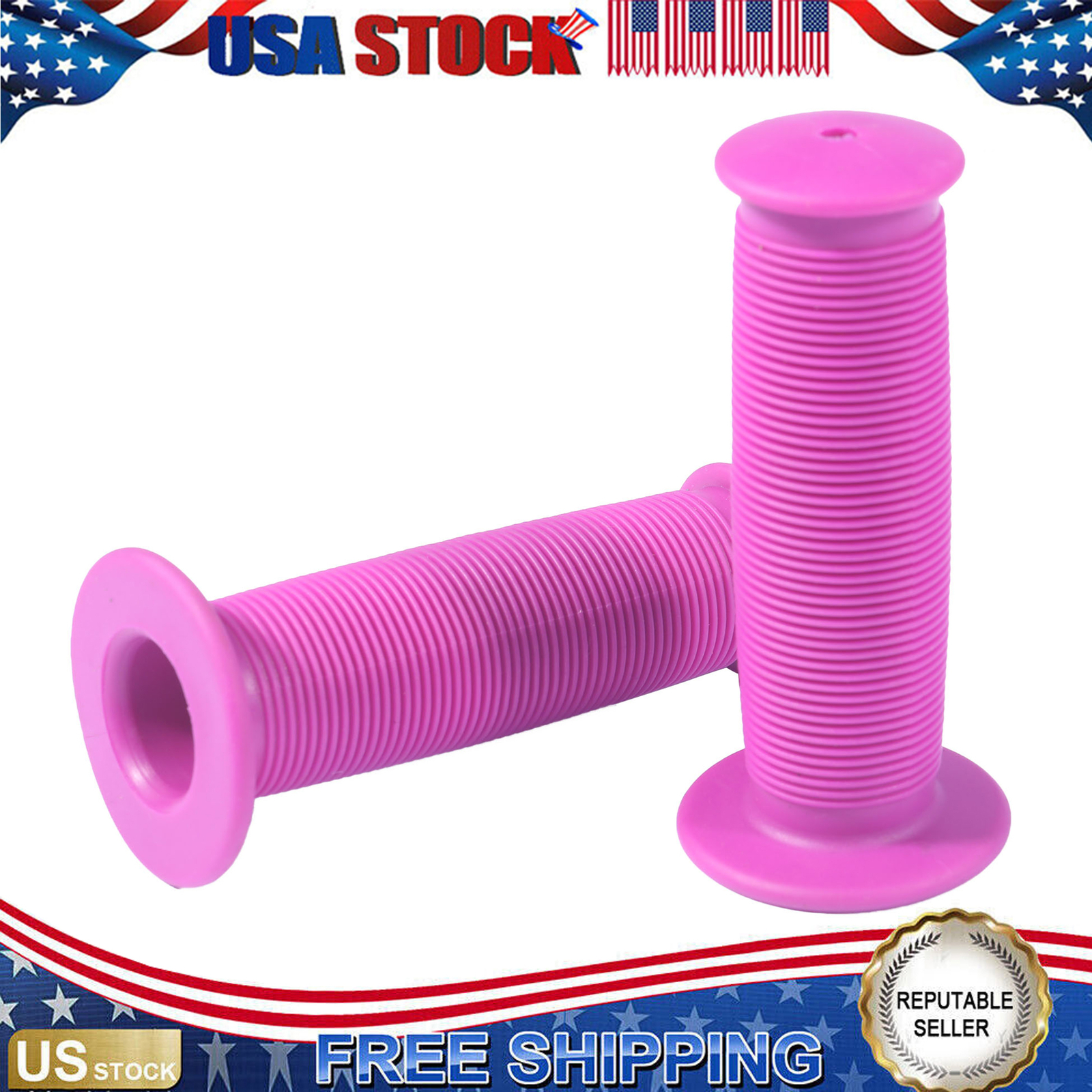 Motorcycle Scooter Bicycle Anti-Slip Soft Rubber Handlebar Hand Grip Cover Pink