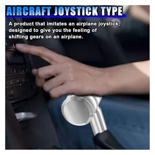 BDZMC Car Gear Shift Head, Car Modification Aircraft Joystick Shift Silver