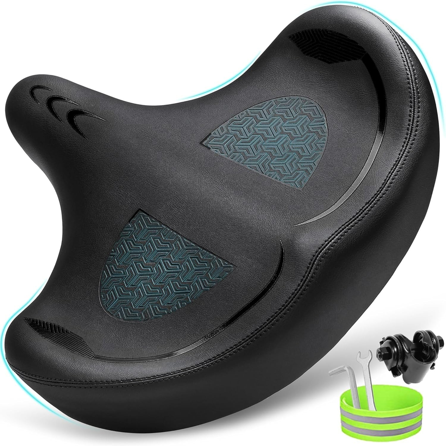 CDYWD Oversized Bike Seat for Men & Women Comfort, Extra Wide Bicycle Seat Cushi