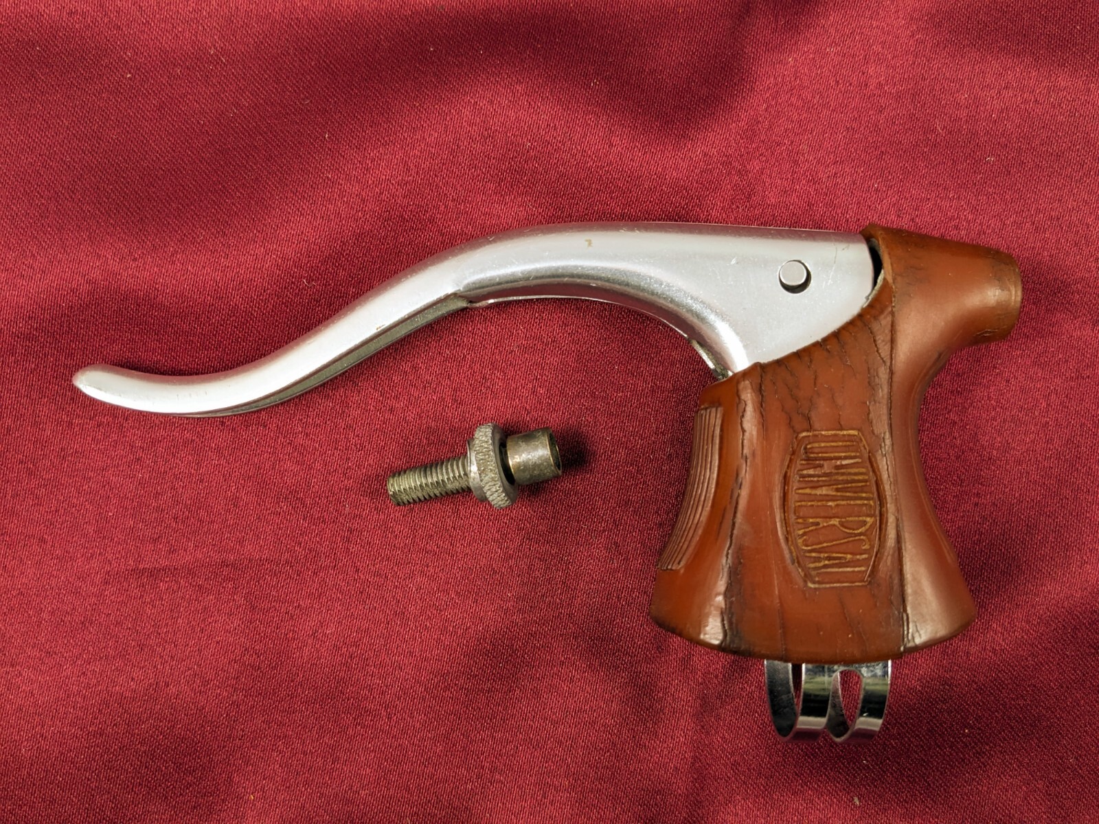 Universal Brake Lever Silver with Brown Hood Non-Aero Left or Right 1980s