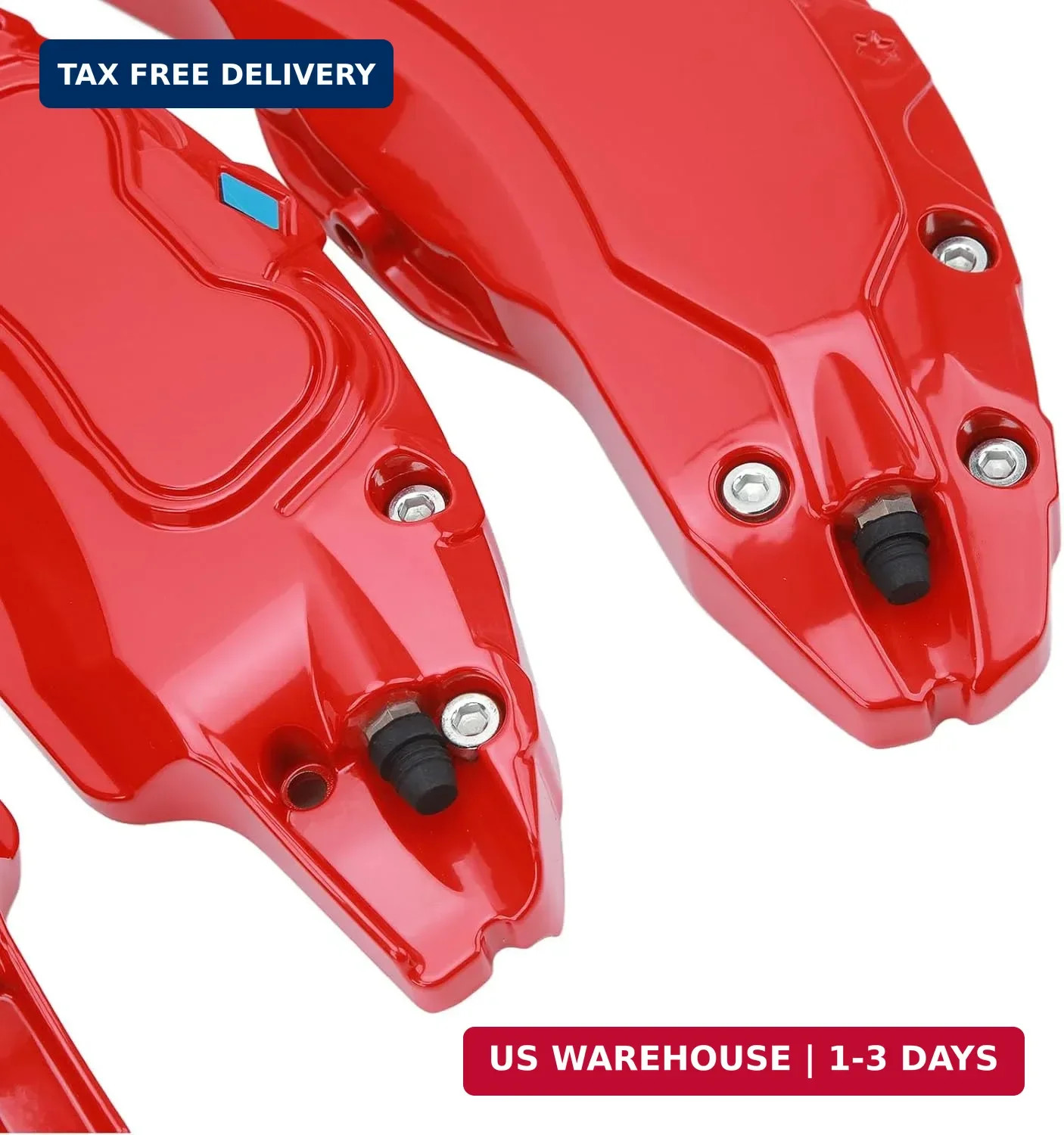 Brake Caliper Covers Set, 4Pcs Aluminium Alloy Red Brake Caliper Covers Red