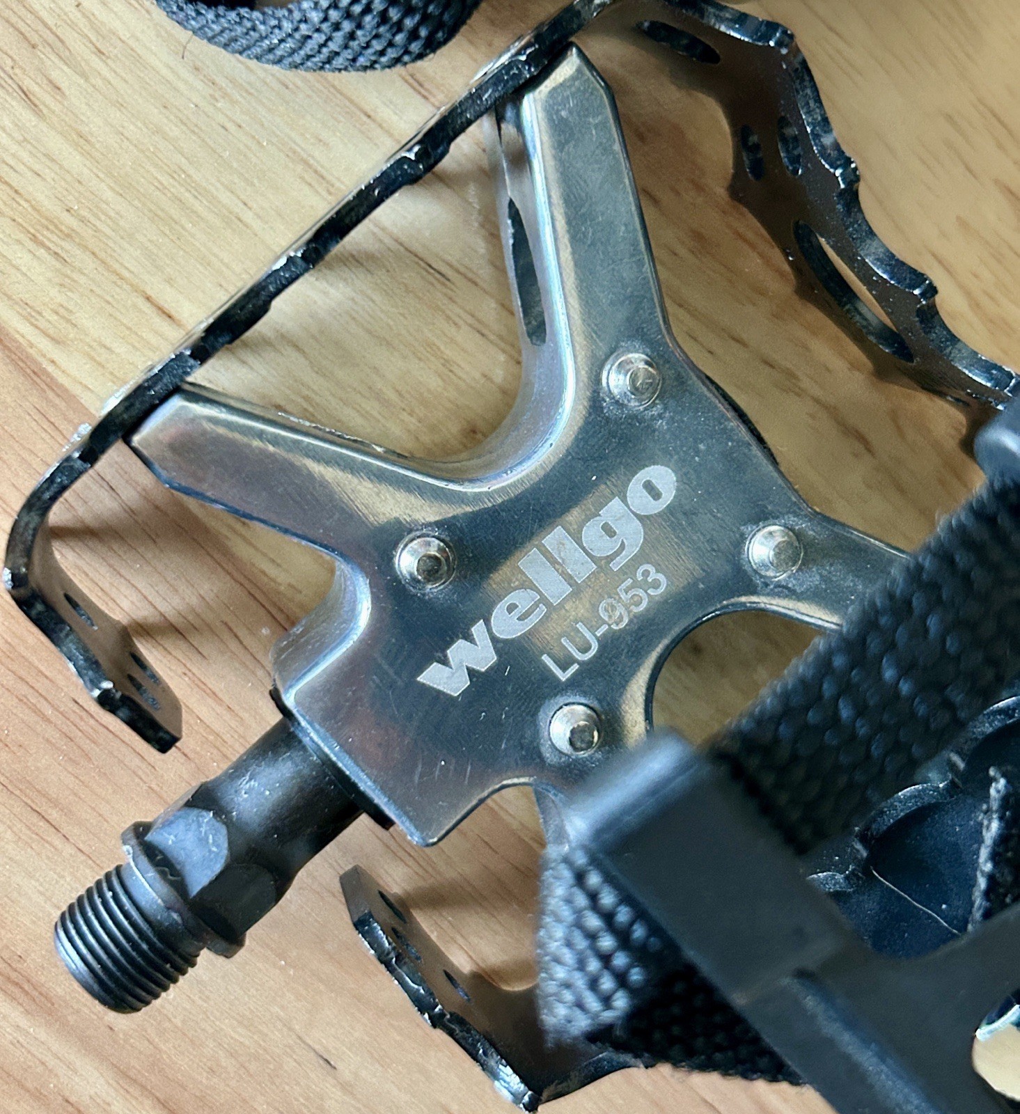 Vintage Wellgo BMX Bike Pedals LU-953 Trap Black & Silver Old School & Toe Clips