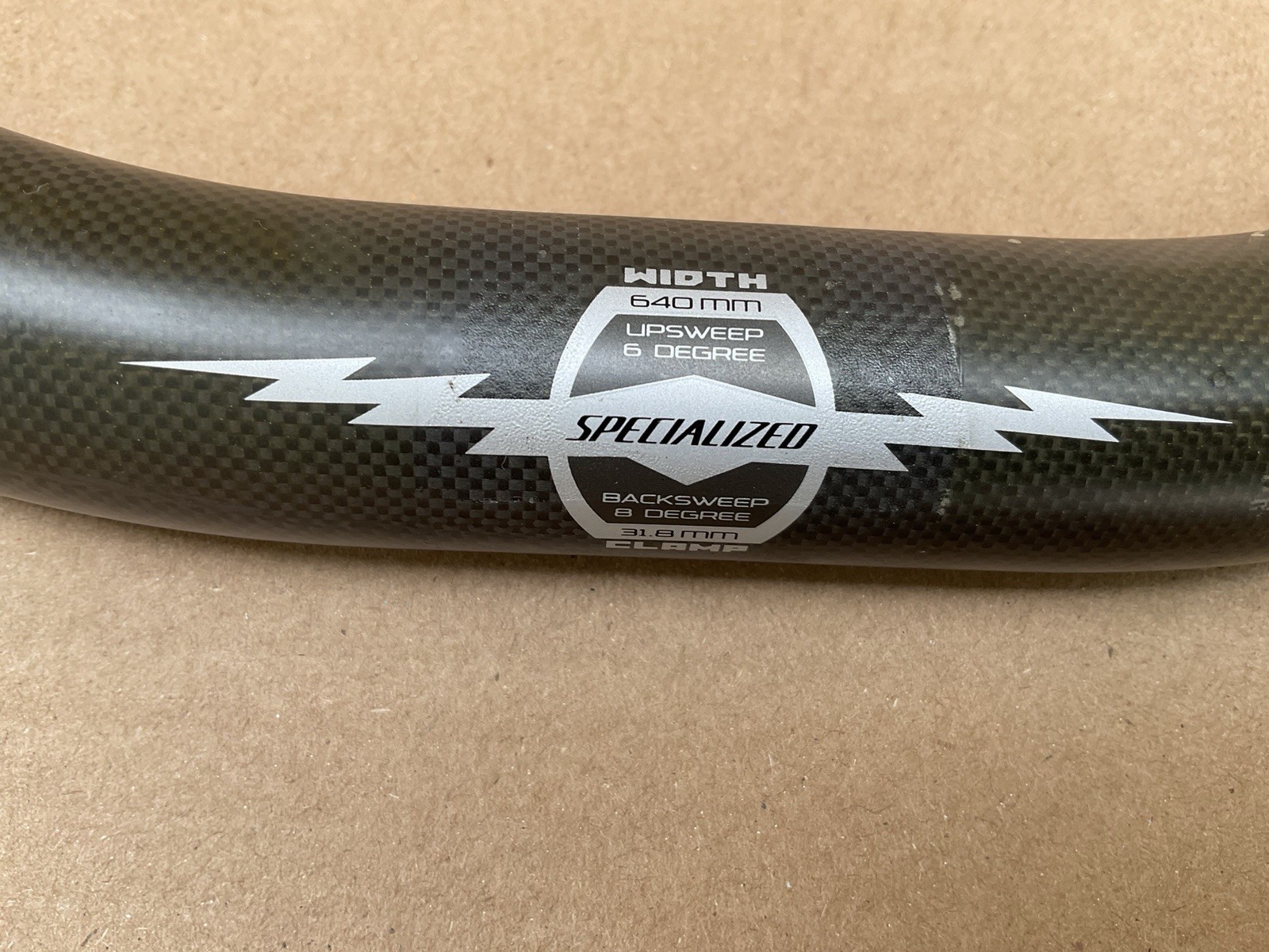 Specialized S-Works XC Carbon Handlebar 640mm 31.8mm Clamp 6° Back Sweep