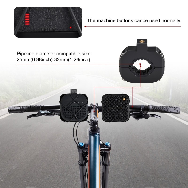 Secure Speaker Attachment For Cycling Motorcycle Handlebar 25mm to 32mm Diameter