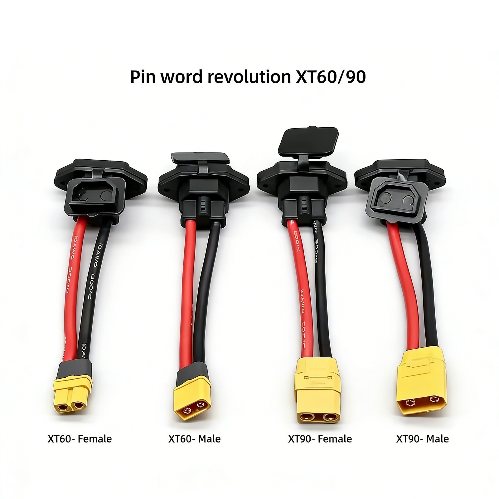 XT60/XT90 to C14 3-pin 10AWG Male Female Power Socket E-bike Charging Cable 15CM