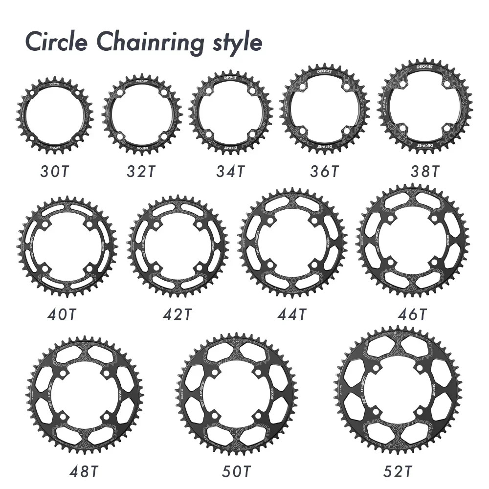 DECKAS 104BCD Bike Chainring 30T-50T Round MTB Road Bicycle Chainwheel