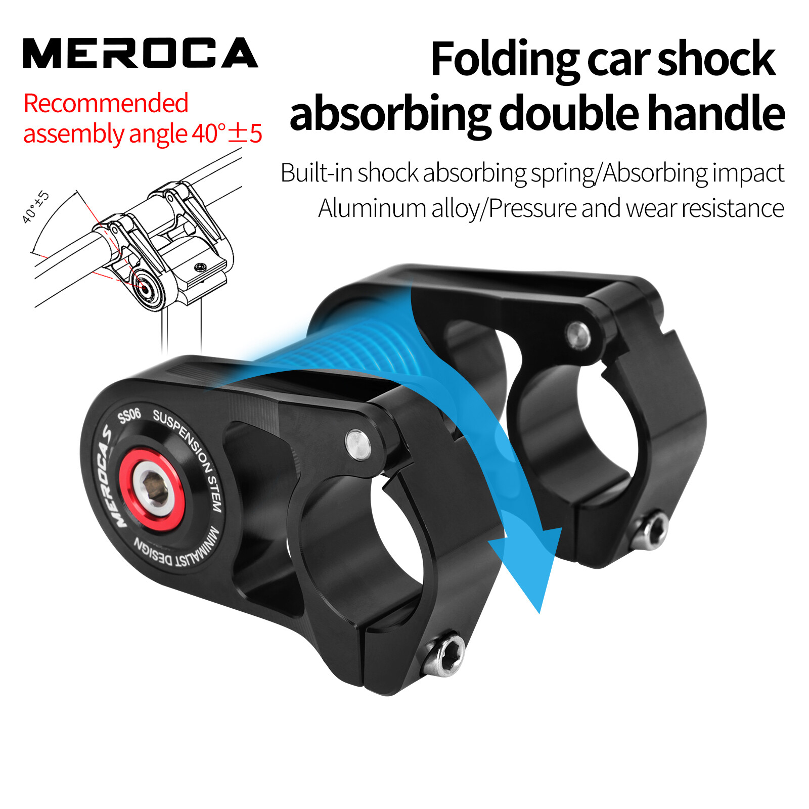 MEROCA Suspension Stem Folding Bike Handlebar Riser 45mm Aluminuim fit Brompton