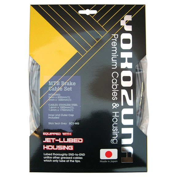 Yokozuna Premium 2x Cable/Housing Kit, 4mm Derail – F/R Set Blk