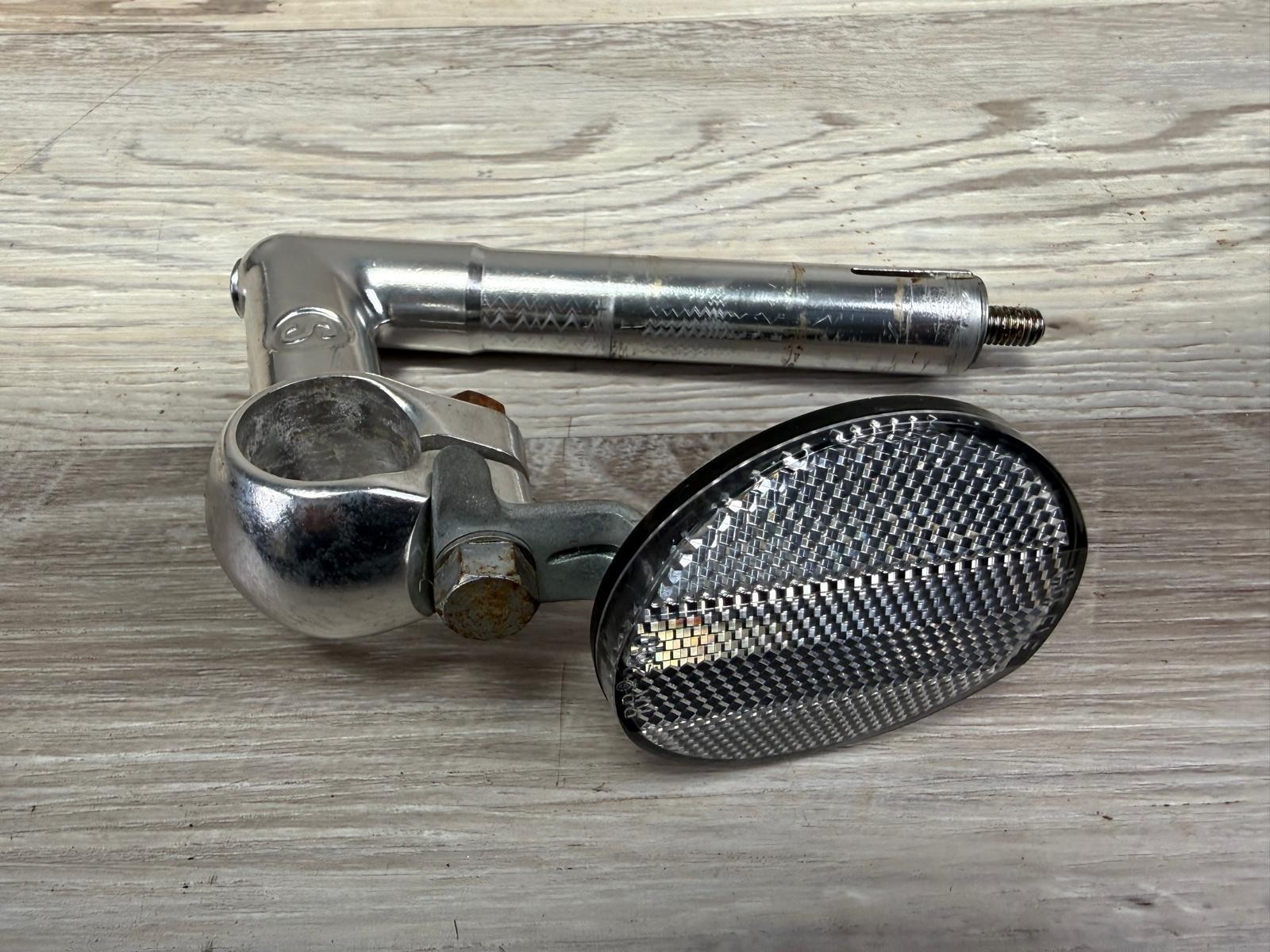 Vintage S 22.2mm Quill Road Bike Stem 70mm 25.4mm Clamp with Cat Eye Reflector