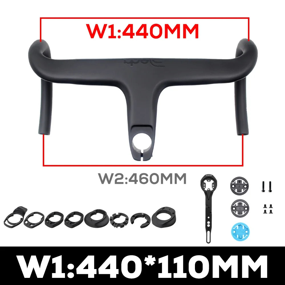 Full Carbon Bicycle Internal Cable Integrated Handlebar with Spacers and Mount