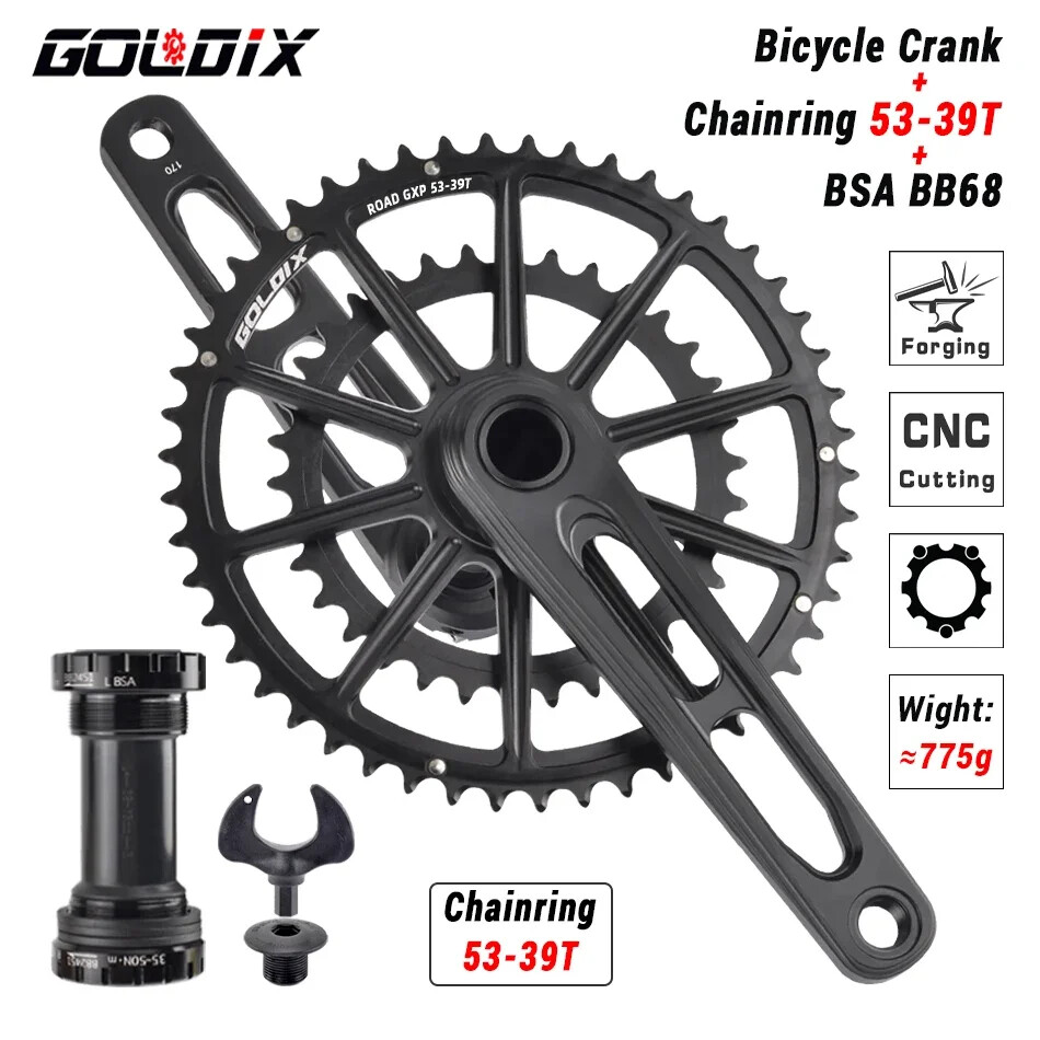 Gravel Road Bicycle Crankset 170/175mm Crank Arms Single/Double Chainring 50-34T