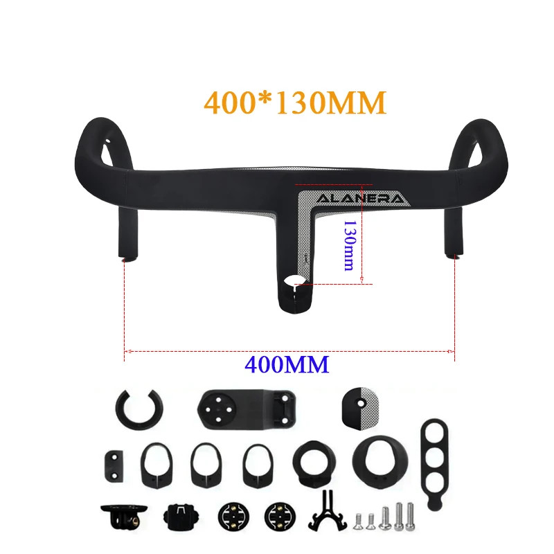 380-440mm Carbon Road Bike Drop Bar Integrated 28.6mm Fork Steer with Spacers