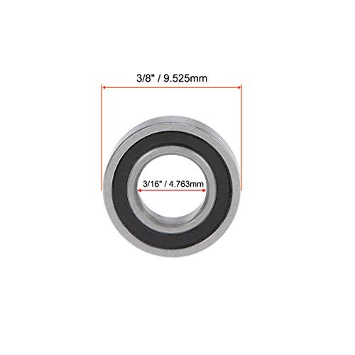 R166-2RS Deep Groove Ball Bearing 3/16-inchx3/8-inchx1/8-inch 3/16″x3/8″x1/8″