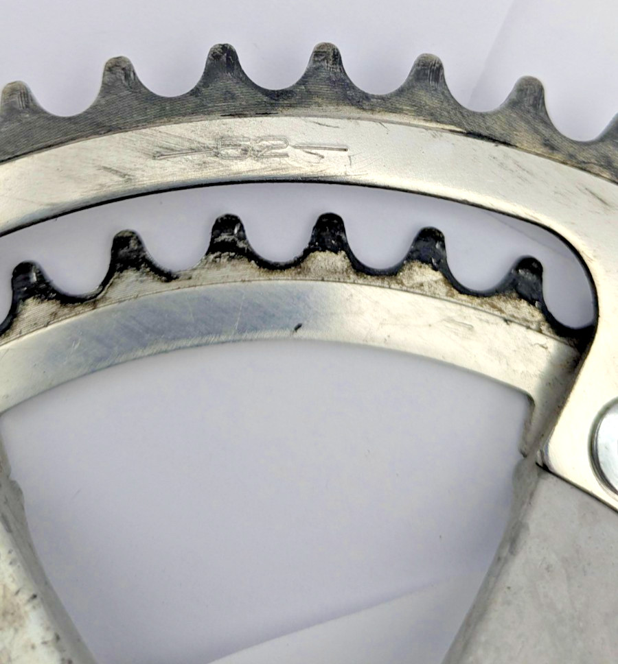 SAKAE SR SIGNATURE CRANKSET 175MM 42T 52T SILVER ALUMINUM DOUBLE JAPAN