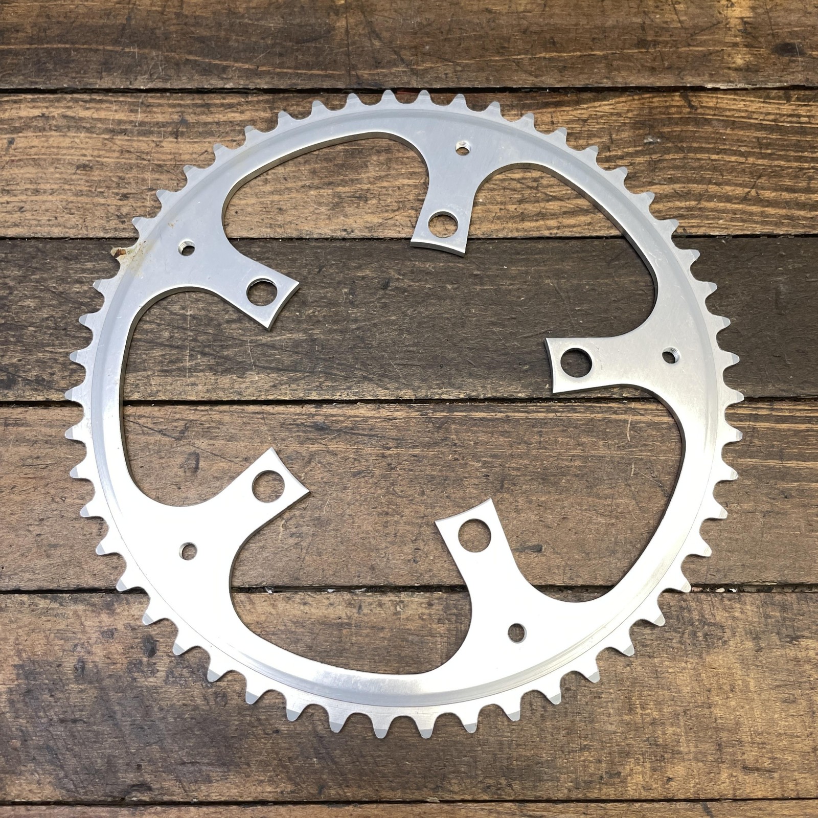 VintagSugino 52T Chainring 110 BCD 5-Arm Silver Chainguard Holes Bike 52 Tooth