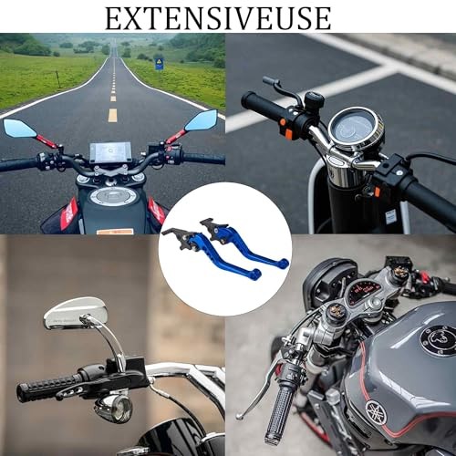 1 Pair 22mm 7/8″ CNC Aluminum Motorcycle Clutch Disc Brake Lever Handles, Blue