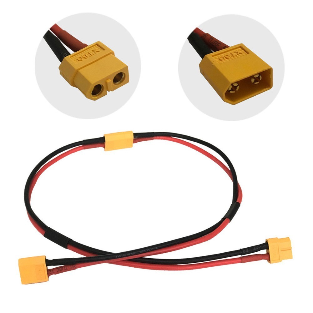 14AWG For xt60 Extension Line 30cm Red Yellow Silicone Wire for E-Bike