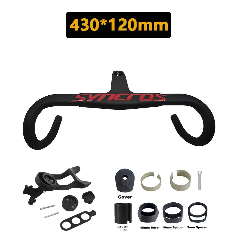 Road Bicycle Carbon Handlebar Integrated Drop Bar 28.6mm 31.8mmm 380-430mm