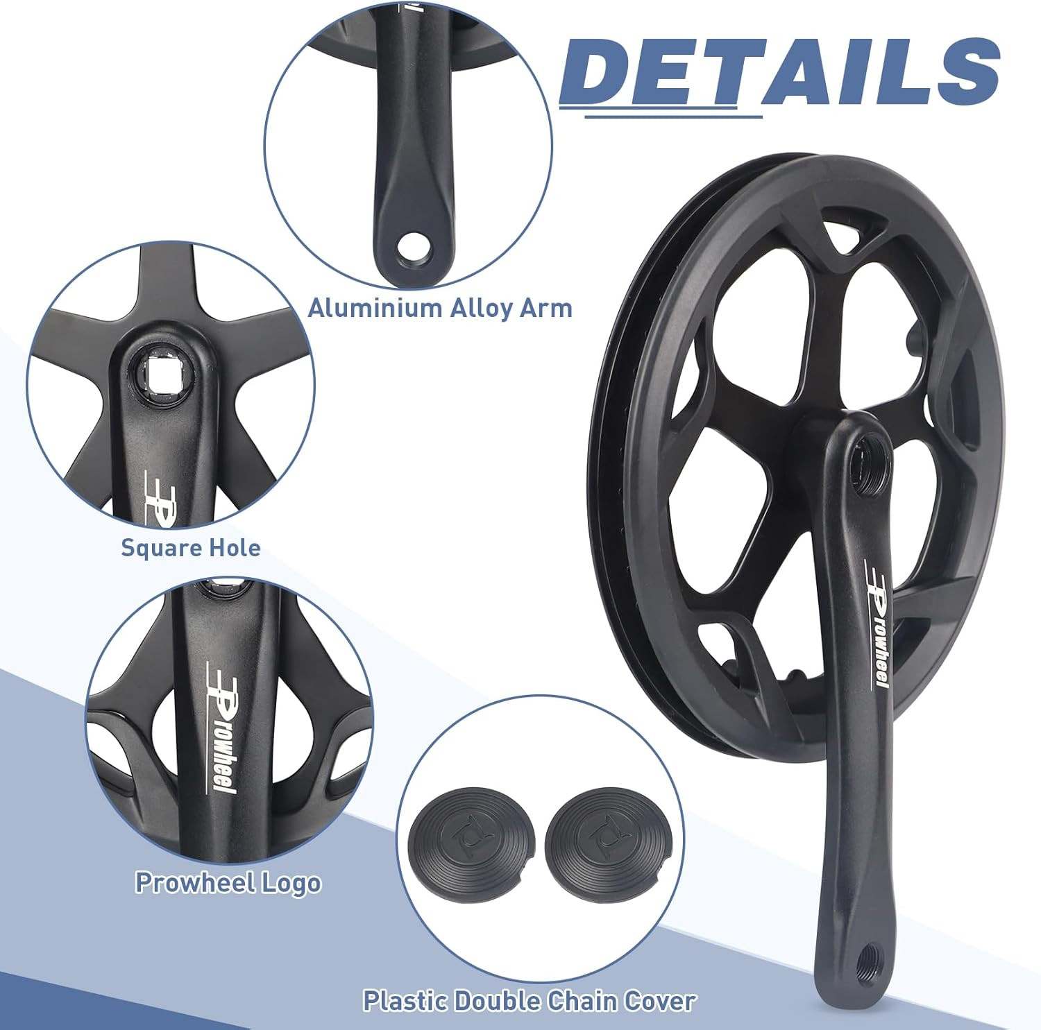 Prowheel E Bike/ Bike Crankset 1 Piece/Single 46T/ 48T/ 52T Steel Chainring with