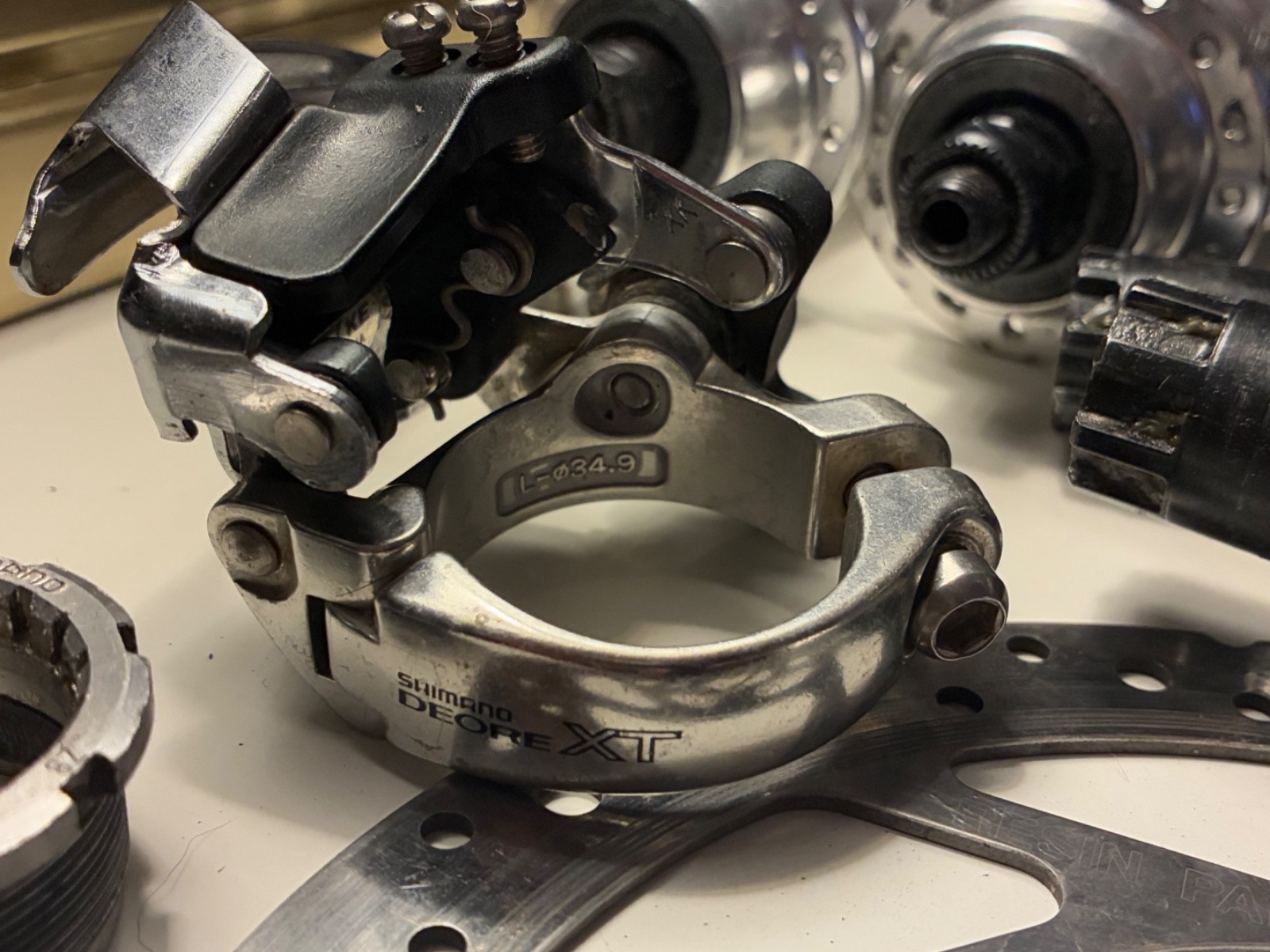 Shimano Mountain & Road Bike Parts Lot (10) Brackets Hubs Rotor Vintage Untested