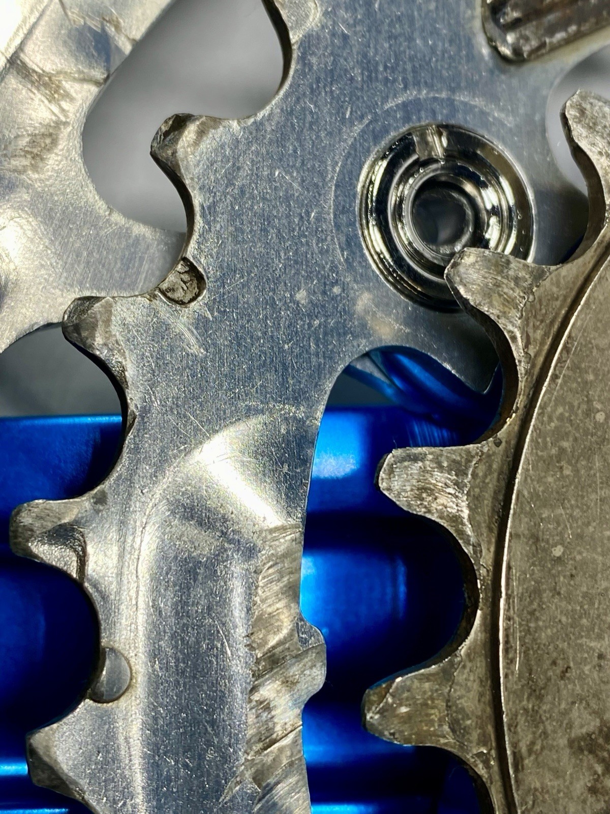 Kooka Blue Anodized MTB Crankset 175mm w/ BB-UN71 & REAL 22T Ring Vintage CNC