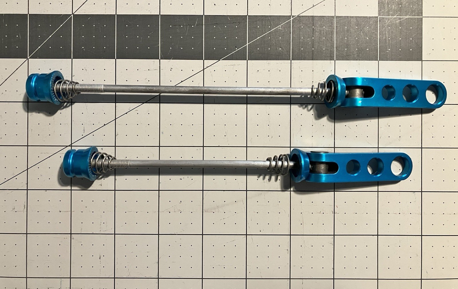 Ringle Holey Ti Skewers turquoise blue Front & Rear titanium mountain bike parts