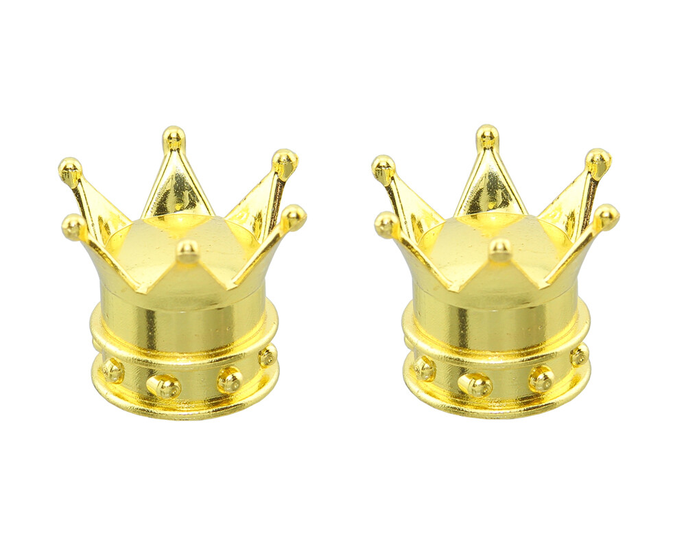 NEW! VINTAGE CROWN STYLE VALVE CAPS IN GOLD USED FOR SCHRADER VALVE.