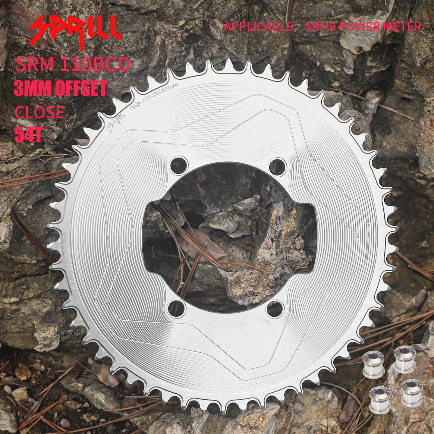 For SRM 9 Power Meter 3mm Offset Chainrings 110BCD FOR TT TRIATHLON Aero 56T-54T