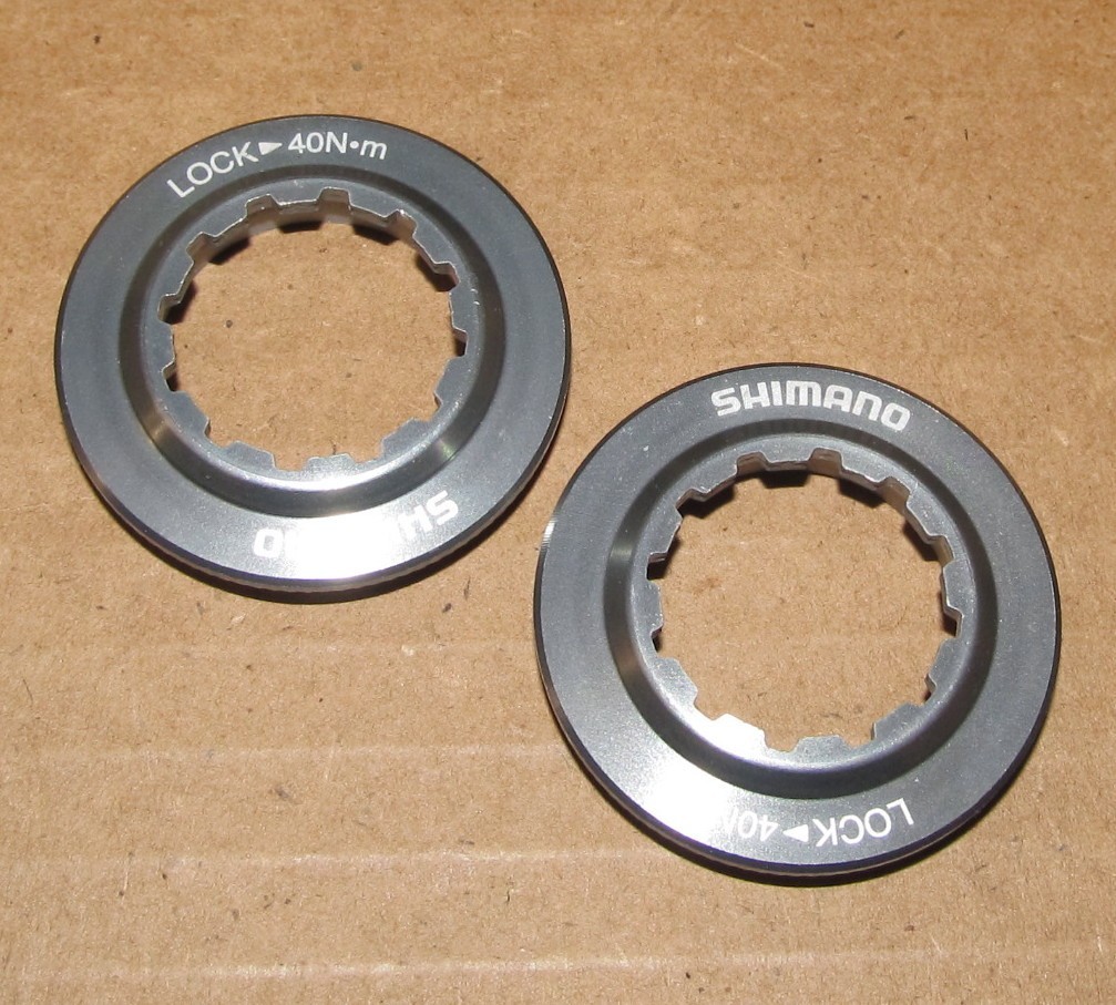 Pair Shimano Centerlock Disc Brake Lock Rings, Black, Aluminum NEW