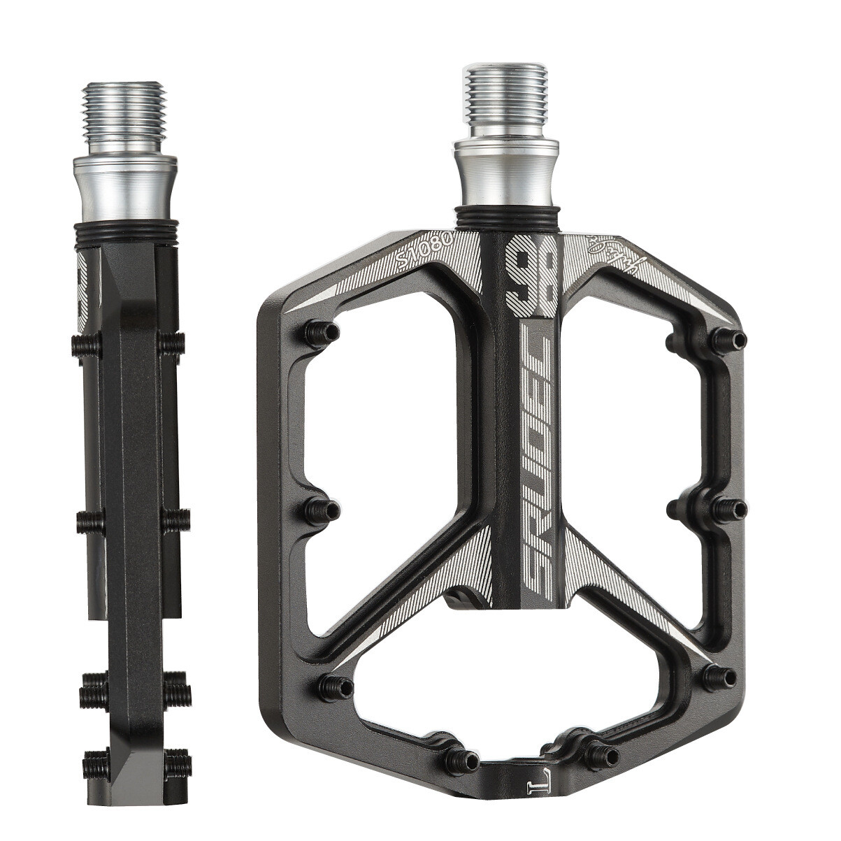 Wide CNC Aluminum Chrome Steel Bicycle Pedals 3 Bearings, Bicycle Platform
