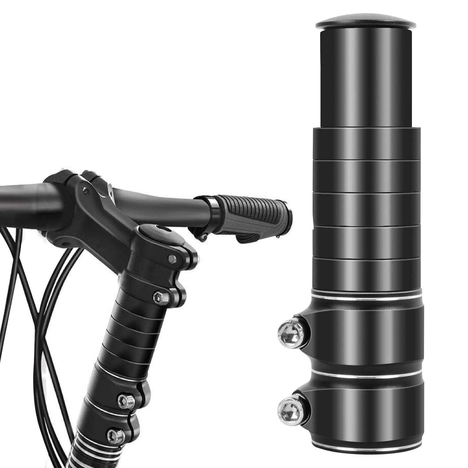 Adjustable Aluminum Bike Handlebar Riser Stem Extension 28.6mm 6mm Bike Fork
