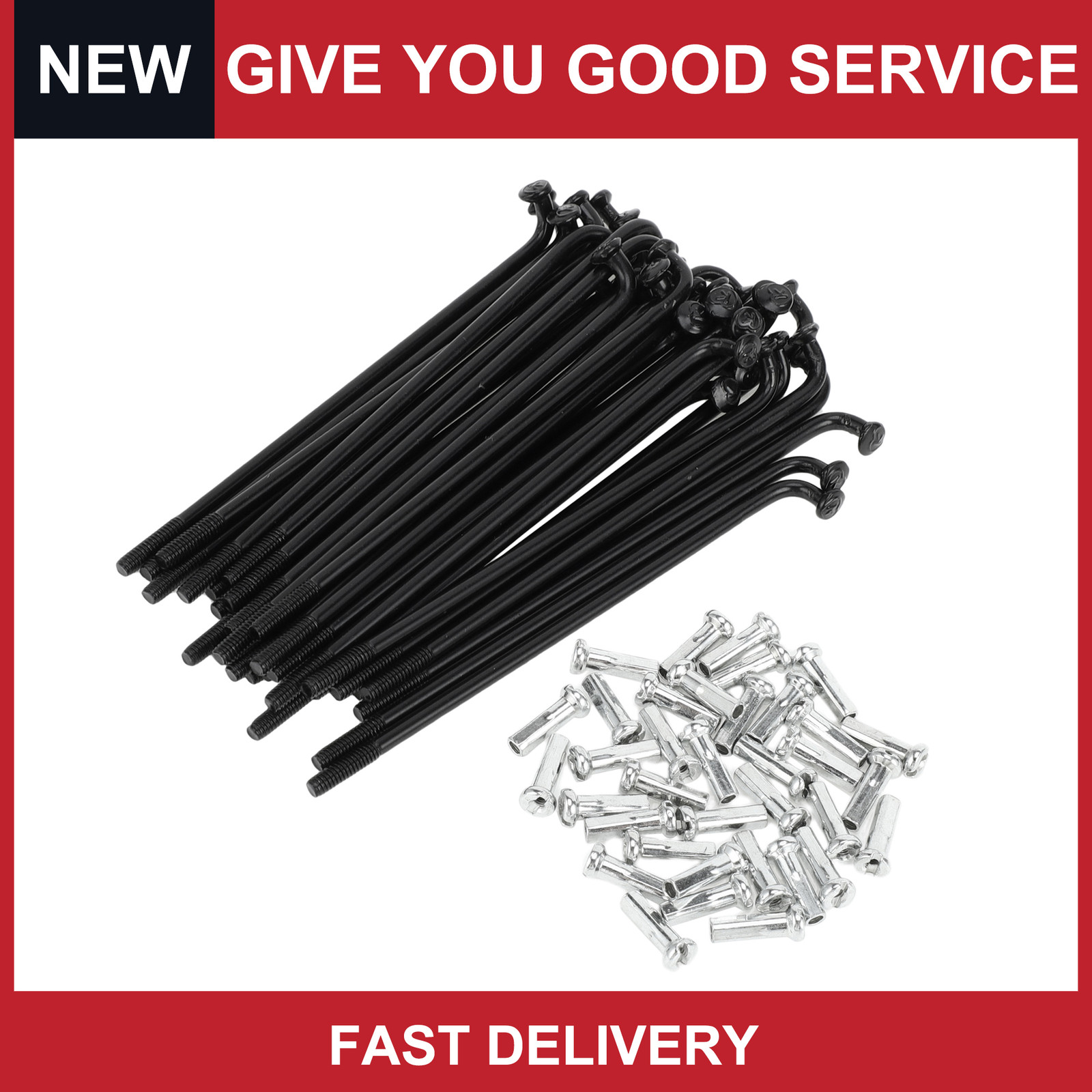 Universal 14G 76mm Length Bicycle Spokes Nipple Carbon Steel Black Pack of 1