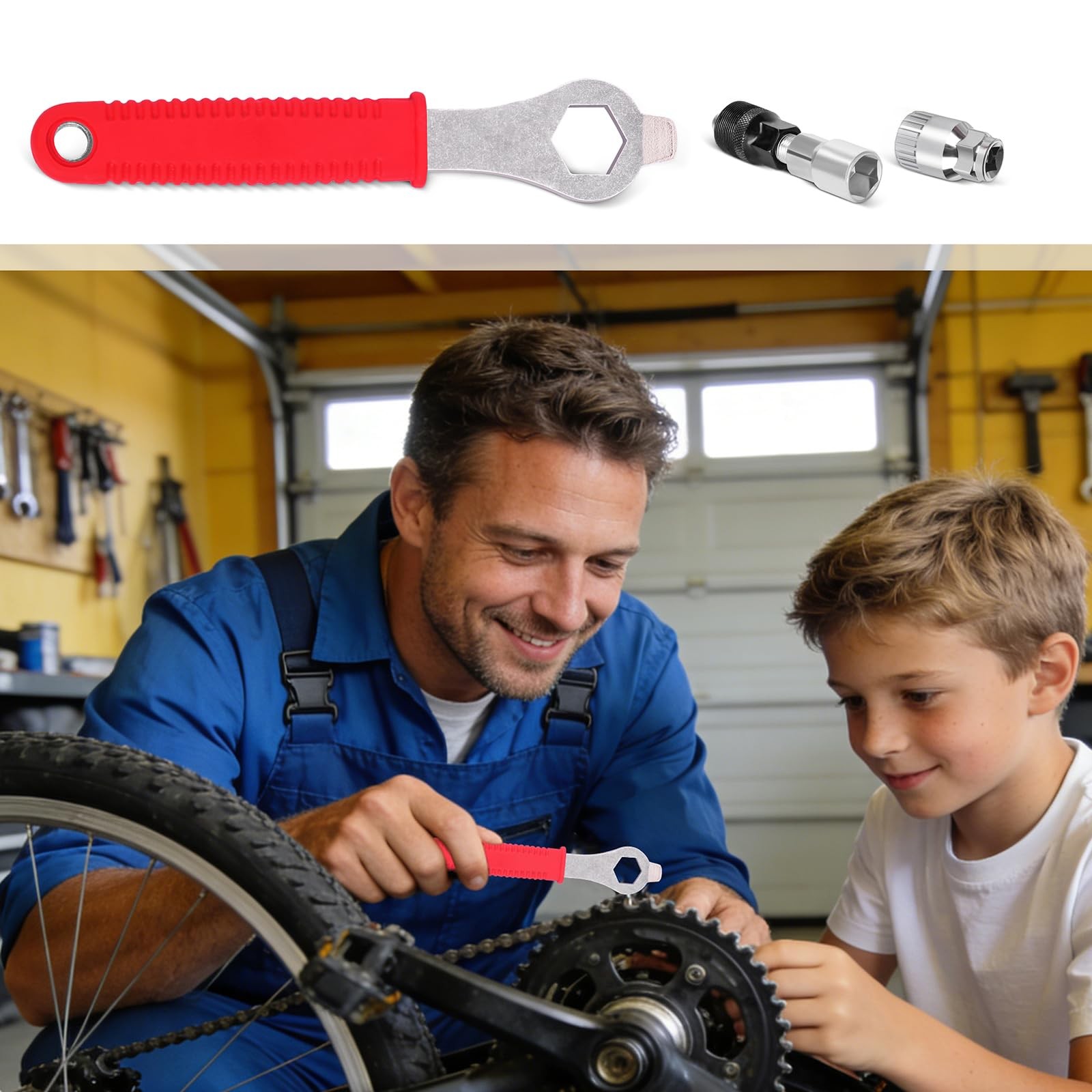 Red Bicycle Crank Puller and Bottom Bracket Removal Tool Set