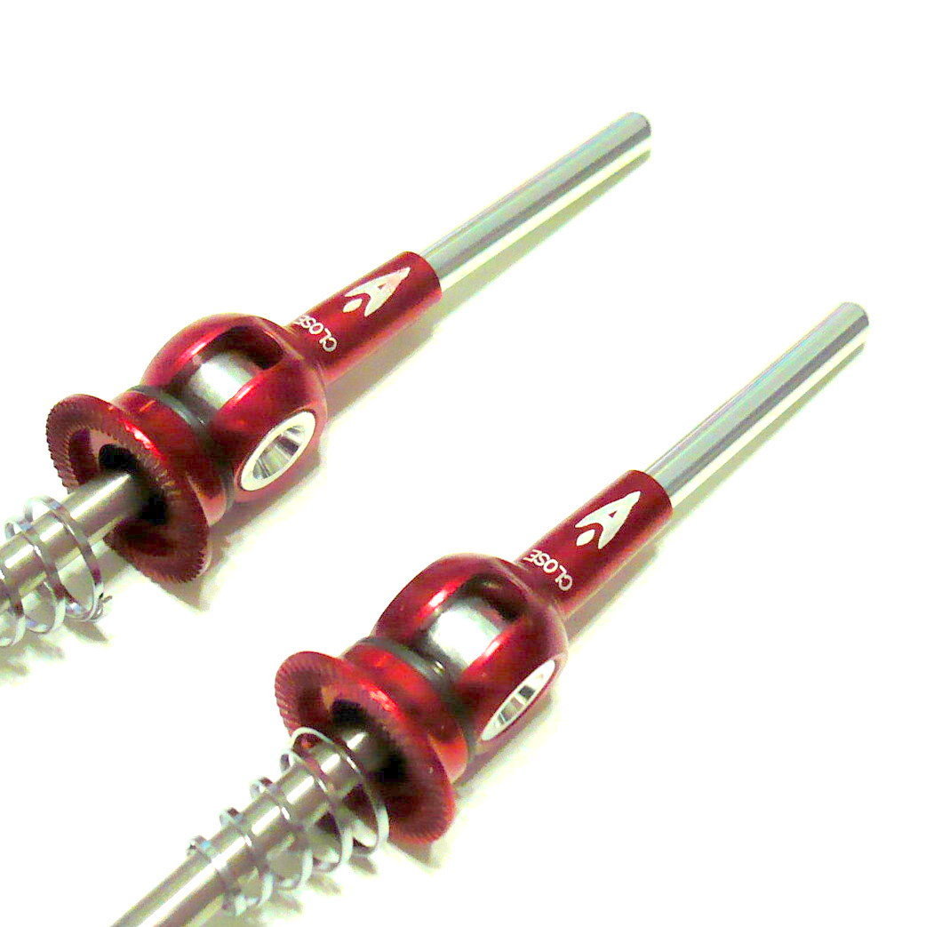 gobike88 AEROZINE XQ-1.0 Titanium Axle MTB Skewers, 40g/pair, Red, M31
