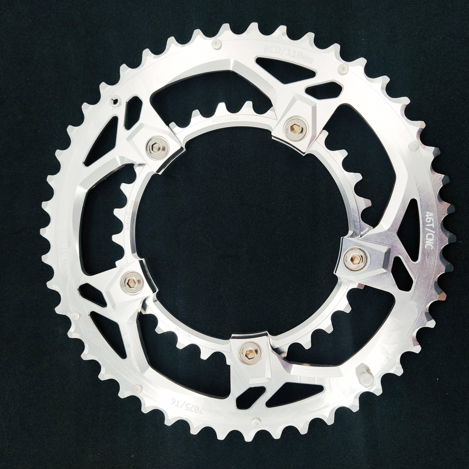 bikinGreen CNC 46/30T BCD 110 For Non Hidden &Hidden 5 Bolts 9-12 SPD CrankSet