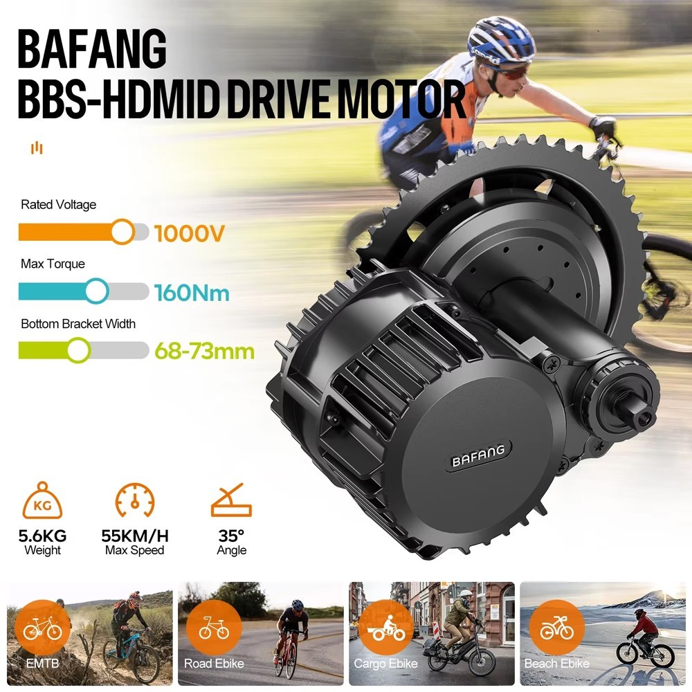 52V1000W Bafang BBSHD Mid Motor Kit BBS03 Electric Bike Conversion Kits 68-73mm