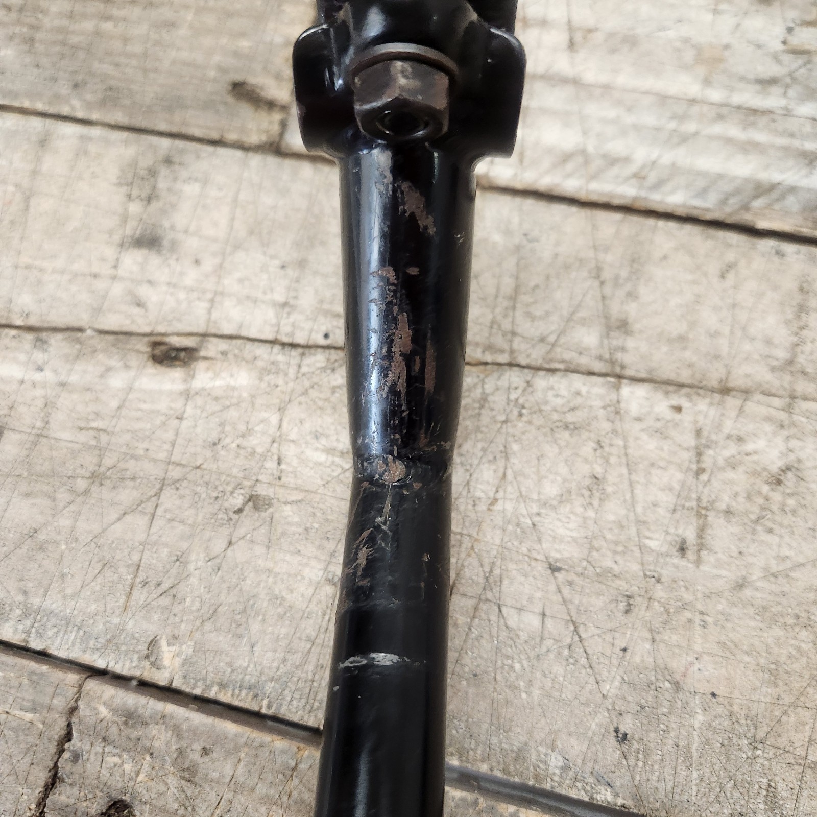 1990s Black Steel Bicycle Quill Stem 21.1mm Quill 25.4mm Clamp 80mm Reach