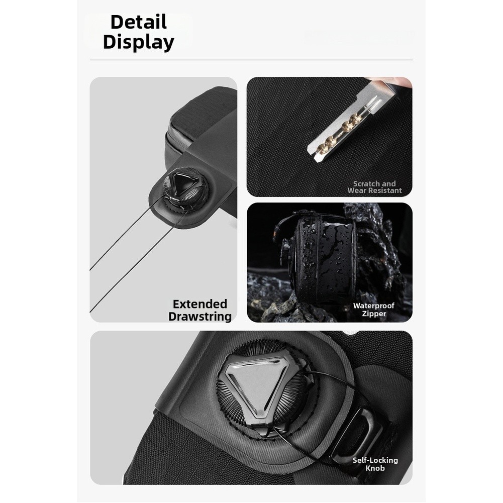 Minimalist Bike Saddle Bag Quick Install No Tools Needed Lightweight 74g Black