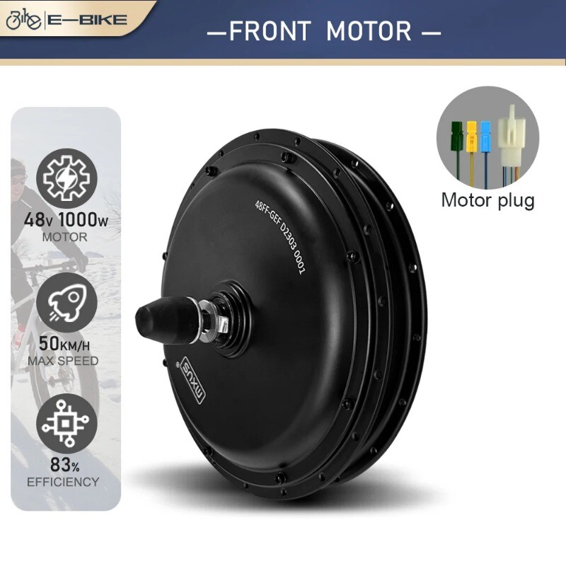 48V 1000W Brushless Non-gear Front Rear Hub Motor Wheel MTB Ebike Conversion Kit