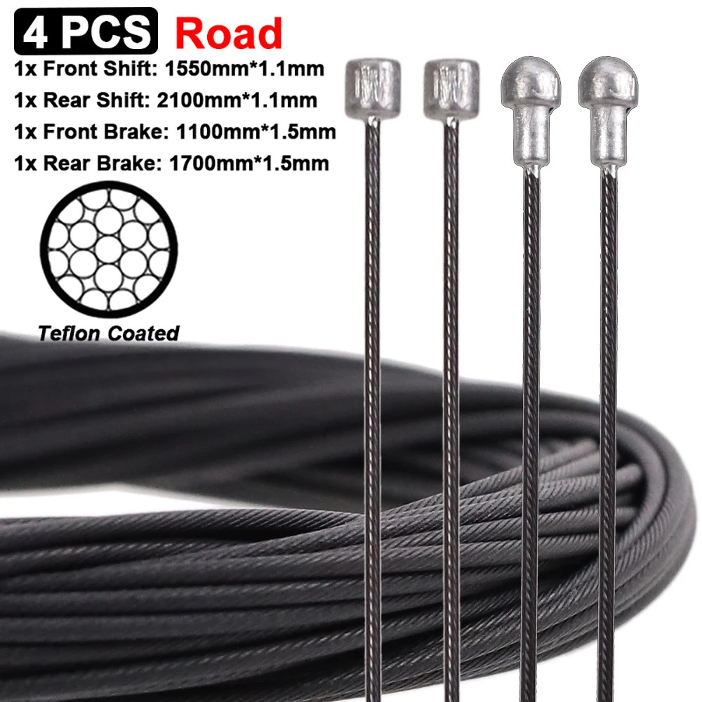 MTB Bike Brake Shift Cable Set Stainless Steel Coated Road Bicycle Kit