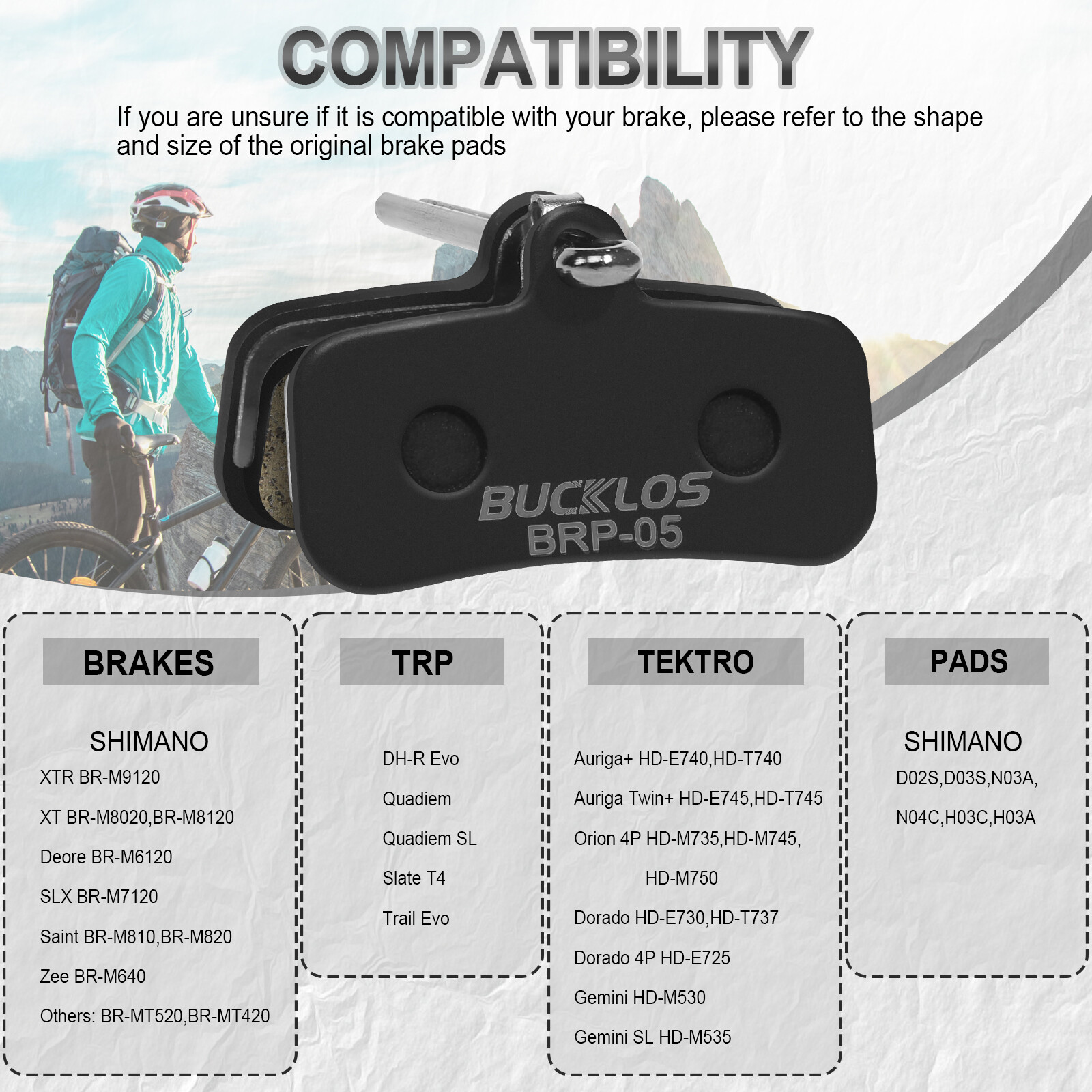 fit Shimano D03S D01S 4 Piston Bike Disc Brake Pads Ceramic/Resin/Sintered-Metal