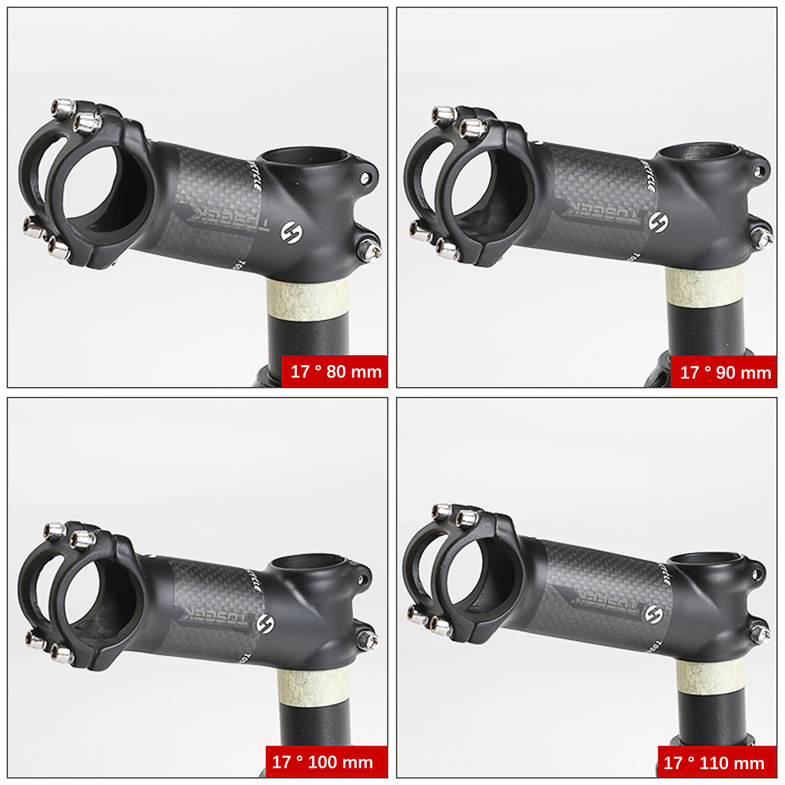 Carbon Fiber Bicycle Stem MTB Cycling Aluminum Road Bike Handlebar Stem 6°/17°