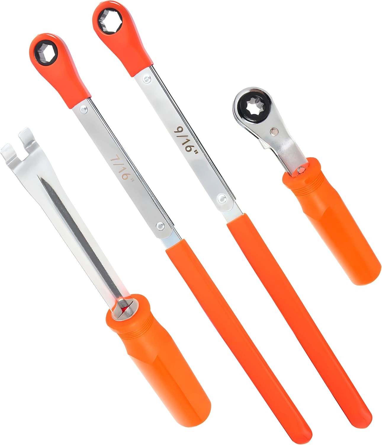 2PCS Automatic Slack Adjuster Tools, 5/16» Double Square Ratcheting Wrench &
