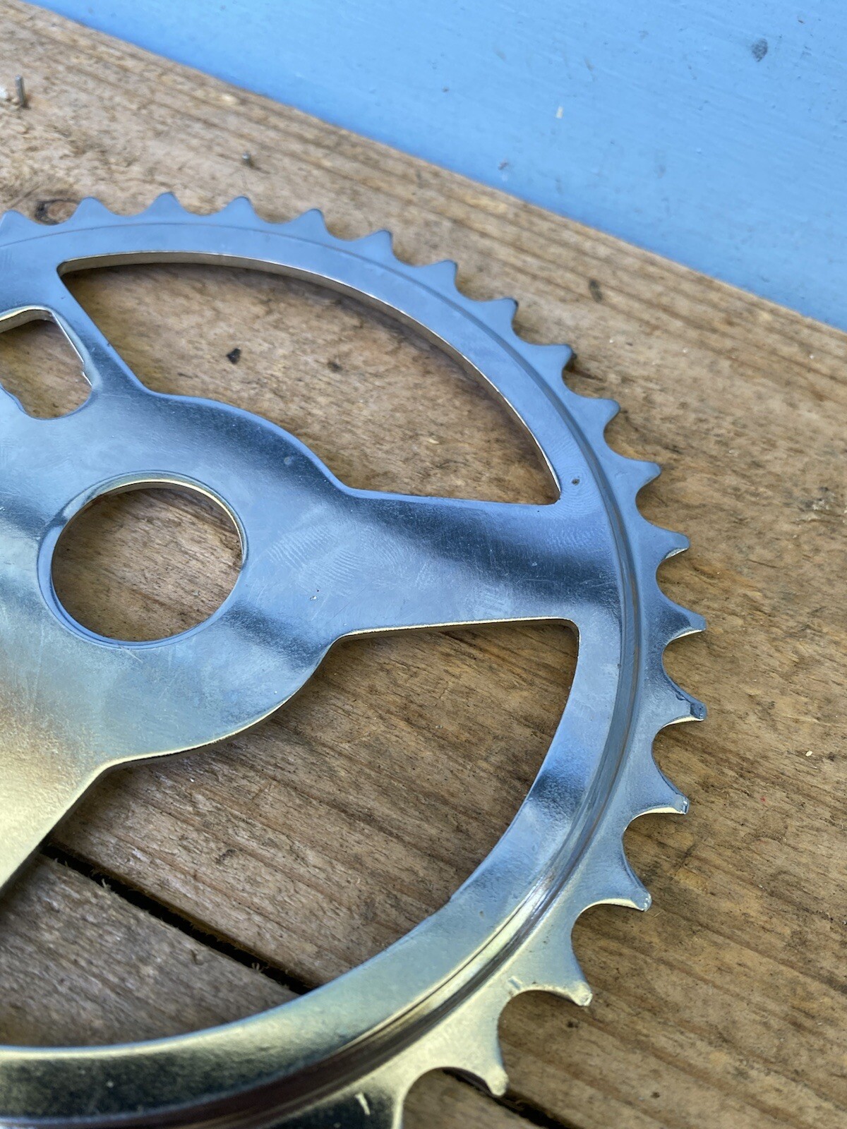 NOS Vintage 36t Chrome Muscle Bike Chain Ring-Kids Bike-For One-Piece Cranks