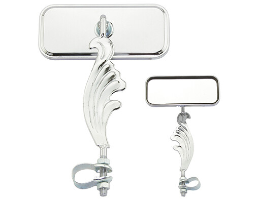 ONE Bike Rectangle Wing Mirror Left All Chrome. Bike parts,Bicycle parts.
