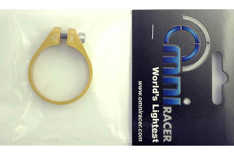 OMNI Racer WORLDS LIGHTEST Alloy Seatpost Clamp 8 grams- 31.8-32.0mm GOLD