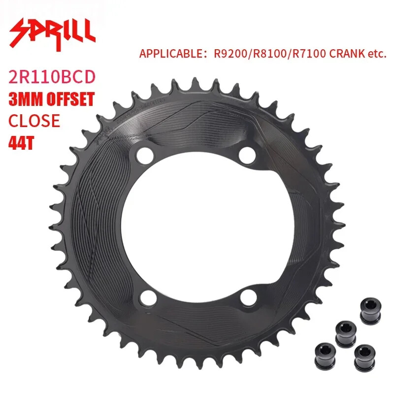 Aero Ultralight 110BCD Bike Chainring 3mm Offset 40-50T Closed Single ChainWheel